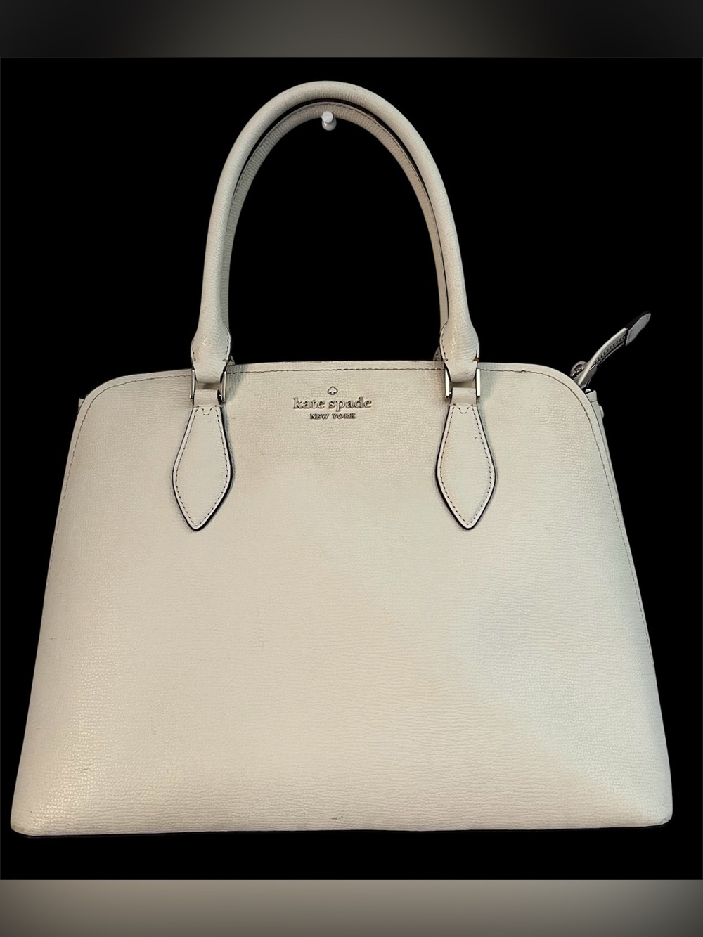 kate spade Ivory Saffiano Leather Dome Satchel